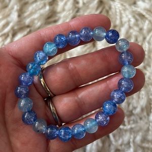 3/$25 Blue Bead Elastic Bracelet